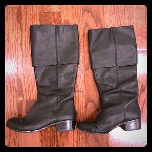 Rosegold black boot sz 6